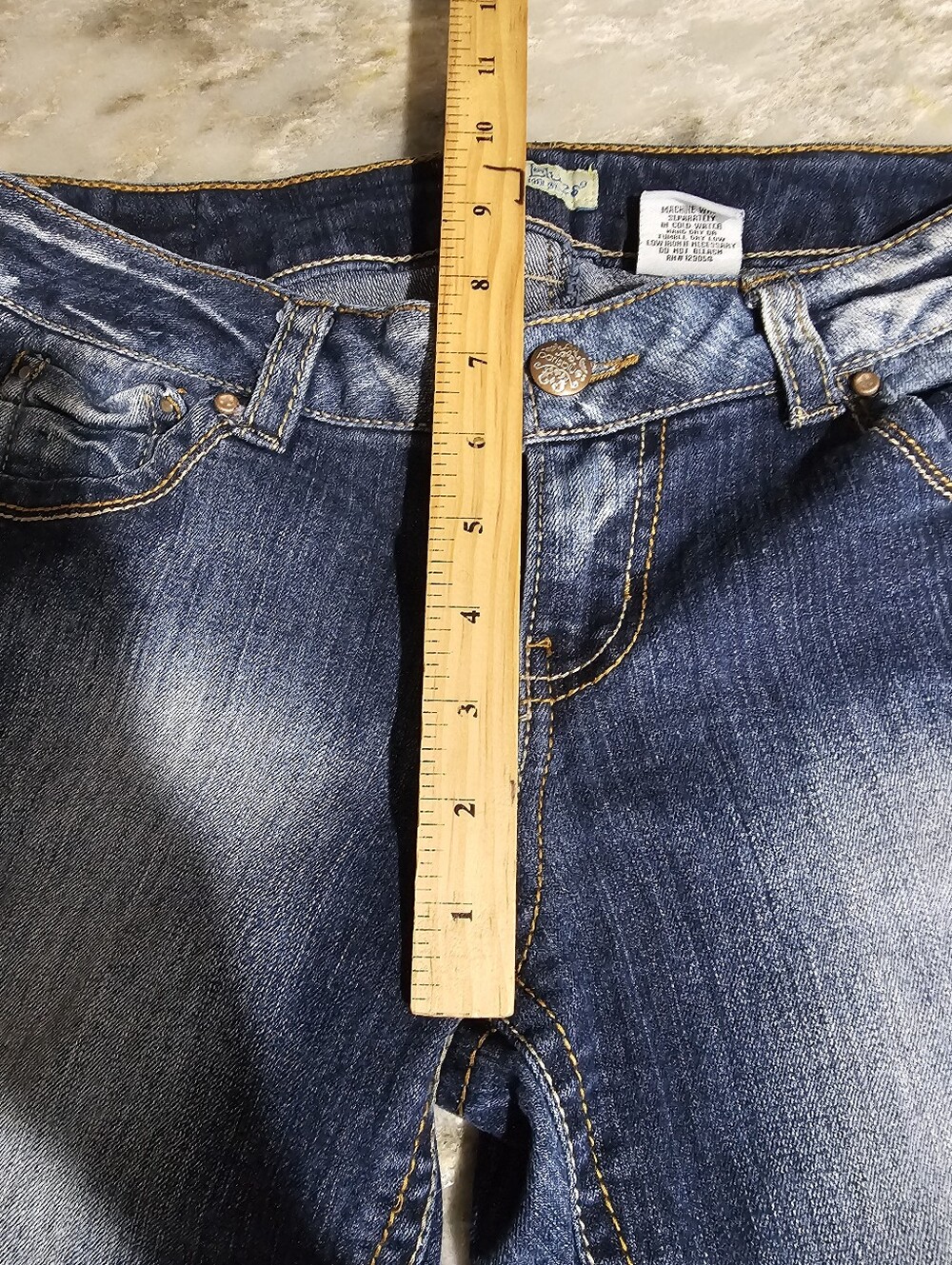 Paris Blues Vintage Y2K Denim Capris Size 11 Dark Wash Cropped Jeans Low Rise - Picture 6 of 7